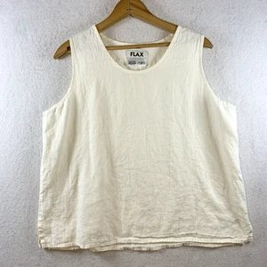 Top cuadrado FLAX para mujer 100 % lino talla S blanco de gran tamaño Lagenlook Boho Coastal - Imagen 1 de 9