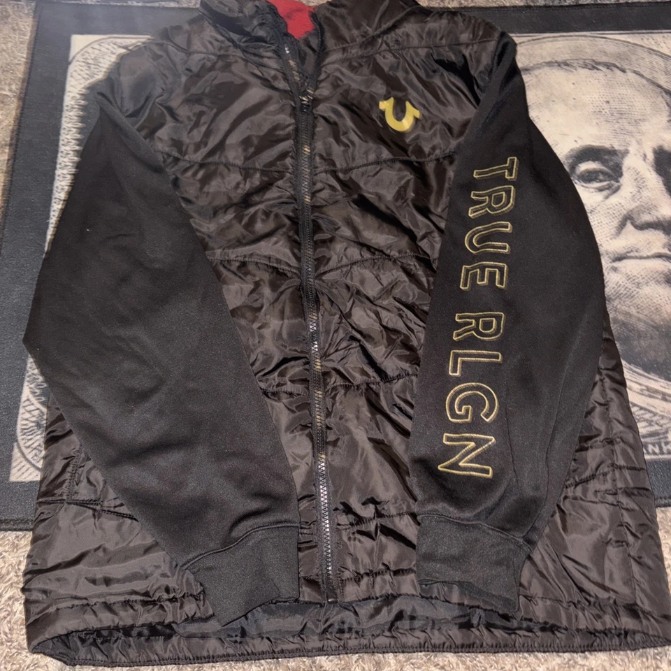 Chaqueta True Religion negra y dorada para niños (XL) talla extra grande Foto 1 de 4