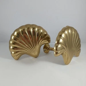 2 Fermacravatta Tenda Vintage Ottone Conchiglia Schienale Nautica Spiaggia Conchiglia Oceano MCM - Foto 1 di 6