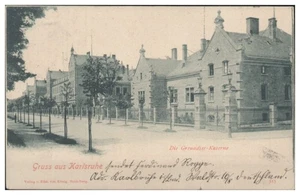 V8258/ Gruß aus Karlsruhe Grenadier-Kaserne AK 1904 - Picture 1 of 2