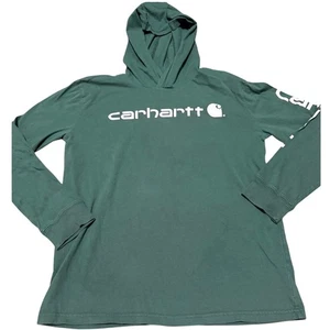 Carhartt Kid's Hooded Signature Graphic T-Shirt - Long Sleeve - Large 14/16 - Picture 1 of 8
