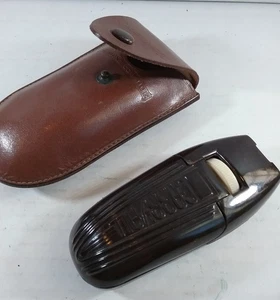 MAQUINILLA DE AFEITAR DE SEGURIDAD CARRYALL CON BOLSA DE CUERO COMO NUEVA - Imagen 1 de 5
