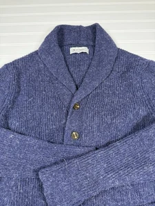 Cárdigan Suéter Line Of Trade Para Hombre Grande Azul Marino 100% Lana Shetland Usado en Excelente Condición - Imagen 1 de 5