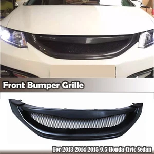 Cubierta de parrilla delantera para Honda Civic Sedán 9,5 2013 2014 2015 negro mate 1x - Imagen 1 de 7