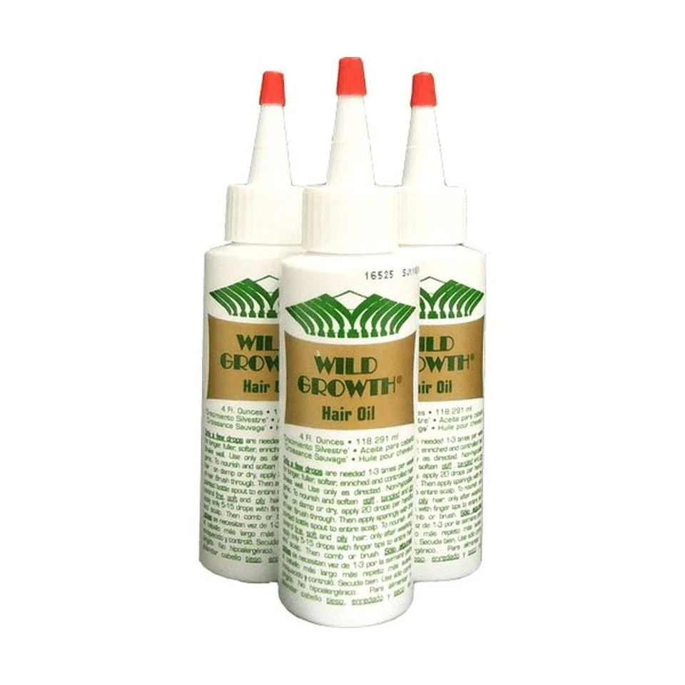 Aceite capilar de crecimiento salvaje paquete de 4 oz de 3 tratamientos tópicos naturales para el crecimiento del cabello Foto 1 de 2