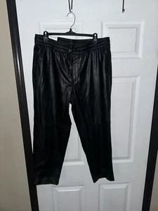 New Calvin Klein Leather Ladies Pants Size Large - Picture 1 of 5