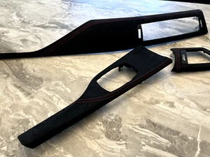 BMW F30 F31 F32 F34 F36 M3 M4 ALCANTARA SALPICADERO Juego PUNTURAS ROJAS RHD - Imagen 1 de 13