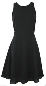 LIQUID NEW YORK Dress Crepe Black Size 4 Retail $158 - Foto 1 di 5