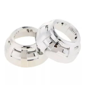 2X Cubiertas de proyector cromadas para faros de lente de proyector de xenón HID - Imagen 1 de 4
