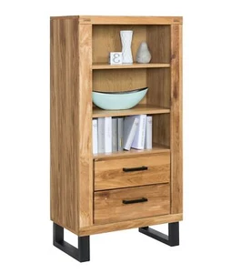 Regal Standregal Schrank Schubkästen Wildeiche teilmassiv Holz Natur geölt  - Bild 1 von 2
