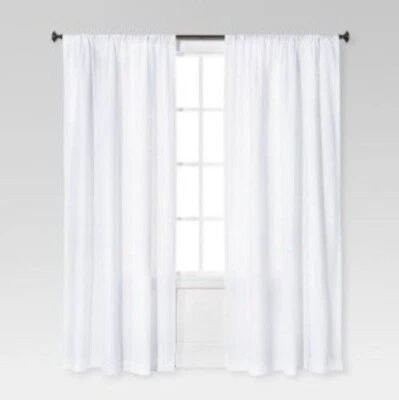 Panel de cortina de ventana Farrah filtro de luz umbral blanco 54x95 Foto 1 de 3