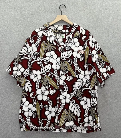 VINTAGE Florida State Seminoles Shirt Mens 2X Garnet Gold Hawaiian Floral USA Cover