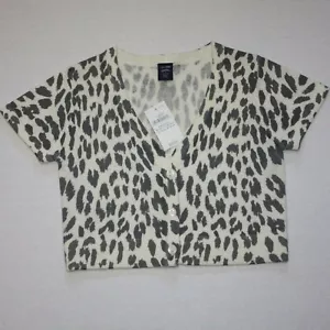 Gap Kids Girl's Twist & Shout Cropped Leopard Print Cardigan Sweater size 4 NWT - Picture 1 of 2