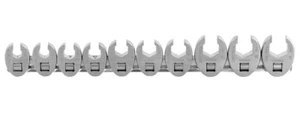 10-pc 3/8"-dr Metric 10-19 CROWFOOT WRENCH SET w/ Snap-on Snap-off Storage Rail - Picture 1 of 4
