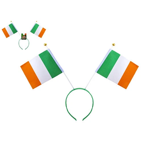 PMS INTERNATIONAL Ireland Alice Band Flags - St Patricks Day Irish Headband Kids Adults Party