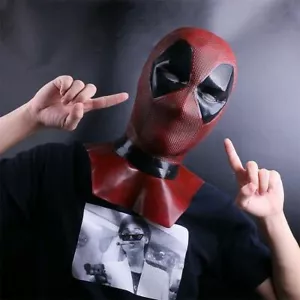 Cosplay Deadpool 2 Mask X-Men Superhero Latex Helmet Halloween Fancy Dress Props - Picture 1 of 12