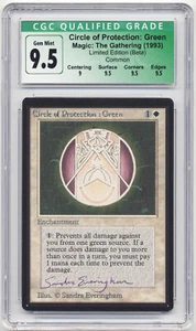 Graded Signed Circle of Protection Green CGC 9.5 GEM Beta Sandra Everingham MTG! - Picture 1 of 2