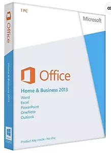 1 PC Microsoft Office Home and Buisness 2013 Windows 8 Compatible - Picture 1 of 8