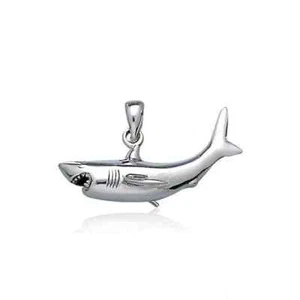 Shark 925 Sterling Silver Pendant Beach Ocean Sea Life Totem Jewelry - Picture 1 of 5