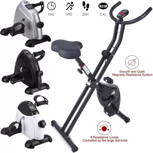 Foldable Magnetic Exercise Bike LCD Bicycle Fitness Trainer Weight Loss Machine - Picture 1 of 53