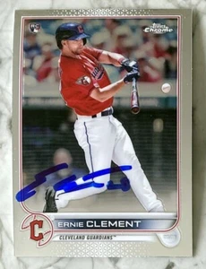 Ernie Clement Cleveland Guardians Signed 2022 Topps Chrome #145 Rookie Refractor - Picture 1 of 2