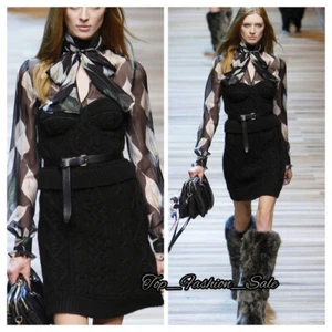 AUTHENTISCHES RUNWAY FW 2010 D&G Dolce & Gabbana schwarzes Strick Korsett Kleid IT 42 - Bild 1 von 10