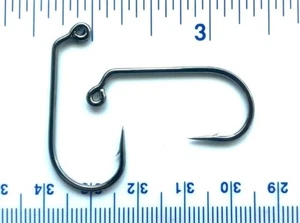 1000 GT 32824 2X Strength Black Nickel 60 Degree Round Bend Jig Hooks- 1/0 bulk - Picture 1 of 1