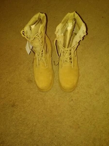 UFCW 8430 Men's Military Army Desert Combat Boots Steel Toe Vibram Soles Sz 6.5R - Picture 1 of 5