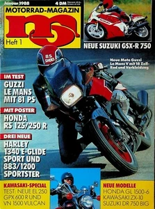 Motorrad MO Magazine January 1988 Motorcycles Harley Davidson Reinhold Roth - Picture 1 of 2