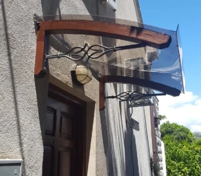 Auvent de porte DIY d'entrée fenêtre Abri banne entrée lowcost LEGNO STELLA - Photo 1/4