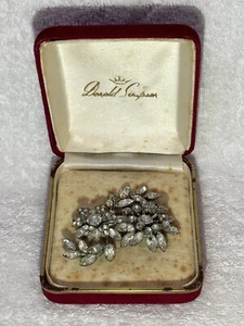 Vintage White Stone Set Donald Simpson Brooch - Picture 1 of 12