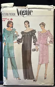 Vintage Vogue Muster 7846 Misses Kleid Tunika Hose Größe 12 Brustumfang 34 ungeschnitten sehr guter Zustand - Bild 1 von 10
