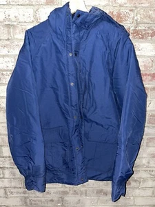 Vintage Cabela's Mens Blue GoreTex Full Zip Hooded Waterproof Jacket Coat Medium - Picture 1 of 6