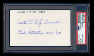 WALTER FITZ FRENCH SIGNED INDEX CARD PSA/DNA AUTOGRAPH 1929 WSC POTTSVILLE NFL - Picture 1 of 2