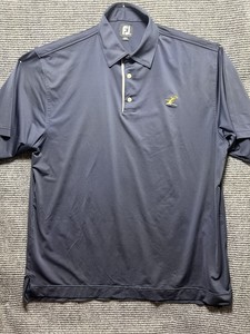 Footjoy FJ, XL, Golf Shirt, Dark Blue With White Trim, Lightweight, Breathable