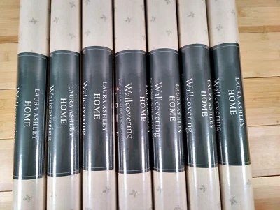 (7) Laura Ashley Home Vinyl Wallpaper Roll Harlech Spruce Oatmeal UK 10mx53cm - Image 1 of 4