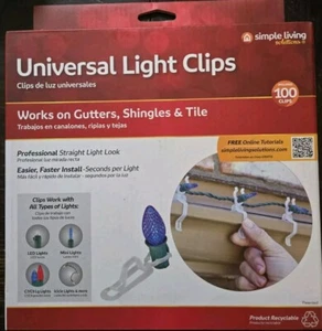 Simple Living Universal Light Clips 100ct Easy Install NIB - Picture 1 of 4