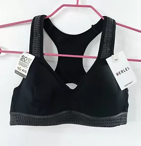Berlei Electrify Size 10A Underwire Crop Racerback Sports Bra Black Grey YYPU - Picture 1 of 9