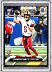 JAYDEN DANIELS 2024 TOPPS Playoff Wins ROOKIE Card #23 GRADED GEM-MT 10 Presale - Picture 1 of 5