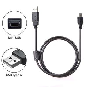 6.6ft Long USB 2.0 A Male to Mini USB 5 Pin Male Data Charger Cable Cord Black - Picture 1 of 5