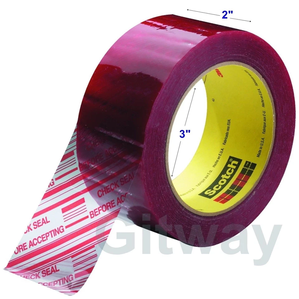 1 Roll 3M Pre-Printed Tamper Evident Security Packaging Box Tape 2"x 110 Yards - Image 1 of 1