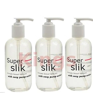3 x 250ml Pump Bottle SUPER SLIK SEX TOY LUBE LUBRICANT Condom Safe - Picture 1 of 5