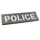 Large Reflective Police Patch Black Hook & Loop 26cm x 8cm Vest Armour Carrier