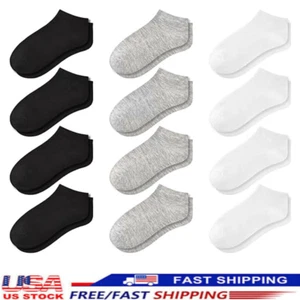 12 Pairs Kid Breathable Athletic Ankle Socks Boys Girls Cotton Low Cut Socks - Picture 1 of 7