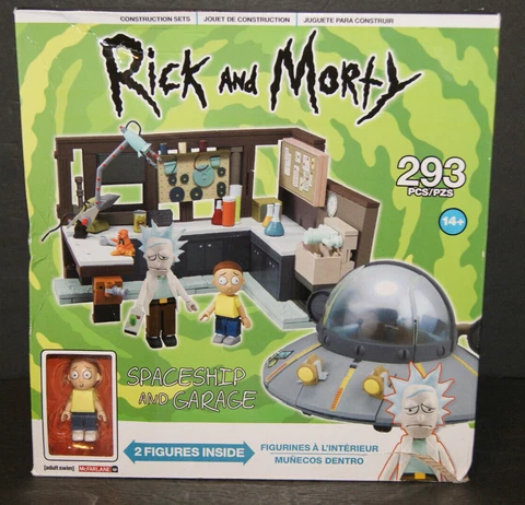 McFarlane Toys Rick & Morty Spaceship Garage Compatible 293pc Set NEW SEALED Cover