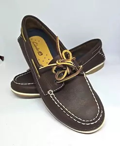 Clarks Mujer Water Friendly Jetto Plano Barco Cuero Zapatos Marrón Talla 8M - Imagen 1 de 14