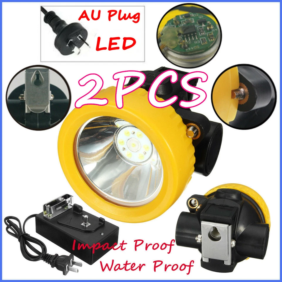 4500lux Miners Cordless Power LED Helmet Light Safety HEAD Cap Lamp Torch AUplug