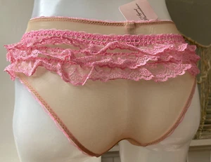Agent Provocateur semi sheer ruffled briefs M nude sheer panties NEW vintage - Picture 1 of 4