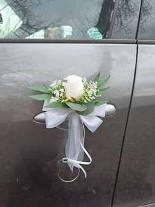 💍2x Antennenschleifen Brautauto Autodeko Autoschmuck Hochzeitsauto Autoschleife - Bild 1 von 7