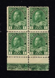#104c Bolck of 4 LETHEWORK Type B Canada mint NH-LH well centered cv $800 RARE - Picture 1 of 2